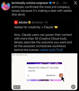 Adobe und Anthropic heiraten – und die Community flippt aus: „Claude macht jetzt einen Deal mit dem Teufel“
